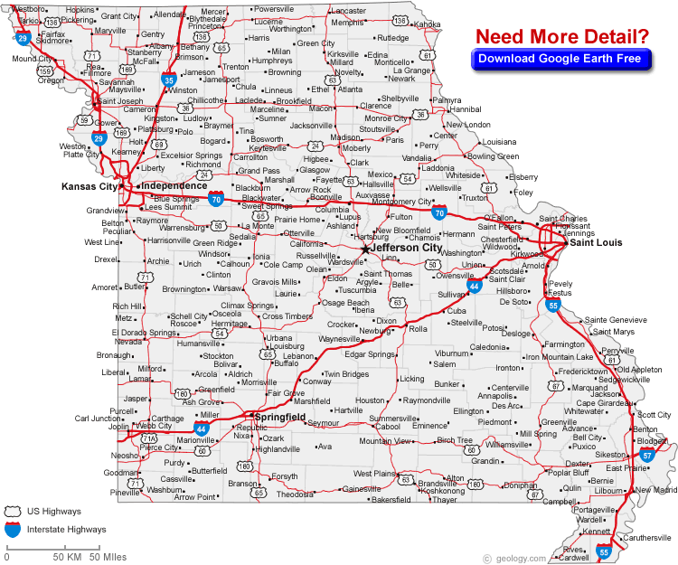 map of north dakota cities and towns. map of missouri cities and